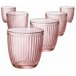 Bormioli Rocco Glas 6er Set - Wasserglas Line Acqua 290 ml (Farbe: Rosa)