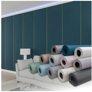 Hexim Isoliertapete, (selbstklebende Isoliertapete 1,82 m2 Wandisolierung 280x65cm schalldämmend 4mm dekorativ 2in1 Tapete Dämmung Isoliereffekt (1 Rolle Petrolblau, türkis Zementstruktur) blau