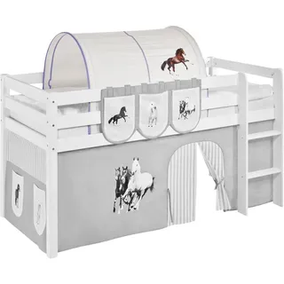 Lilokids Betttunnel Tunnel Pferde Lila Betttunnel beige|lila