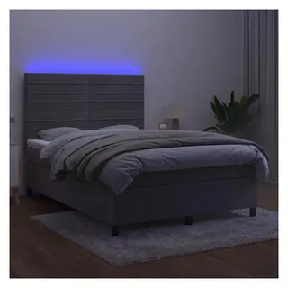 vidaXL Boxspringbett 140 x 200 cm Hellgrau