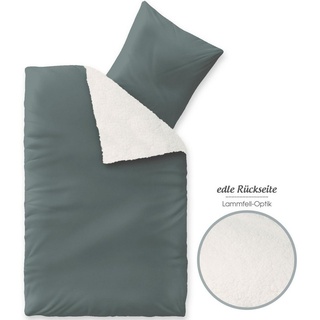 Aqua-Textil Arctic Bettwäsche 135 x 200 cm Lammfell Optik Bettbezug Nicki Fleece Bezug mit Reißverschluss grau