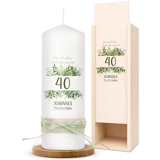 AMARI ® Geburtstagskerze personalisiert - Happy Birthday Kerze (002.05.01)- Personalisierte Kerzen - Geschenk - Kerze mit Namen - Kerze Geburtstag, 16. 18. 20. 21. 30. 40. 50. 60. 70. 80. 90. 100.
