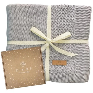 Babydecke »DIKOS® Babydecke aus *100%* Bio Baumwolle, Strickdecke, Geschenk«, DIKOS, PREMIUM Qualität, 75x100 cm, atmungsaktiv, nachhaltig, kuschelweich grau