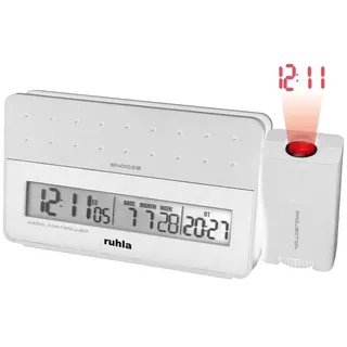 UMR Ruhla Projektionswecker Funkwecker mit Projektion - weiss - RC-Clock 170-2