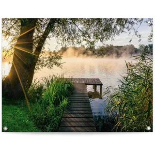 Poster REINDERS "Früh morgens", grün (farbe bild(er): grün), B:80cm H:60cm T:0,1cm, Leinwand, Bilder, Poster, Outdoor für Garten oder Balkon