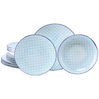 CreaTable Mediterran Teller-Set 12-tlg. Blau