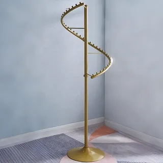 45 * 180 cm Spiral-Kleiderständer, Drehbar Kleiderständer aus Metall, Freistehender Kleiderstange, Multifunktional Garderobenständer für Schlafzimmer,Geschäfte(Gold)