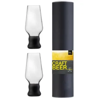 Eisch Bierglas Craft Beer Becher, Kristallglas, bleifrei, 450 ml, 2-teilig schwarz|weiß