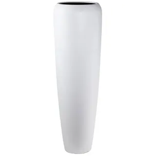 Flingora Bodenvase Cleo, mit Einsatz - Fiberglas - Indoor & Outdoor - Samtweiß - Höhe 117 cm weiß Ø 34 cm x 117 cm