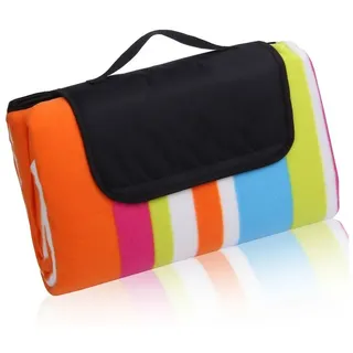 Picknickdecke yourGEAR Stripe XL Picknickdecke 200x200 Camping Fleece Decke wasserdichte & isolierte Stranddecke, yourGEAR