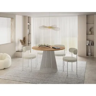 WFL GROUP Esstisch Ø 100 cm braun