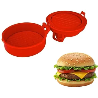 GMMH Burgerpresse für gefüllte Hamburger, Patty Presse zum Befüllen und Formen aus Hackfleisch und Gemüse, Patties pressen für perfekte Burger, Buletten, Frikadellen, Grill Grillzubehör (10 cm)