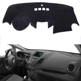 Passend für Ford Fiesta 2009–2018, Auto-Armaturenbrett-Abdeckung, schwarze Armaturenbrett-Matte, Armaturenbrett-Abdeckung, Armaturenbrett-Abdeckung, Auto-Innenzubehör
