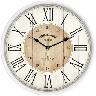 EUROTIME Quarz Wanduhr 30,5 cm 81748-07 weiß