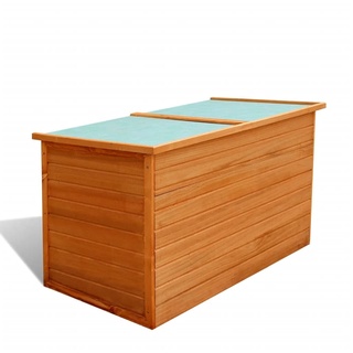 Gecheer wasserdichte Gartenbox | Garten Aufbewahrungsbox | Holz Auflagenbox für Garten Terrasse 126 x 72 x 72 cm Braun