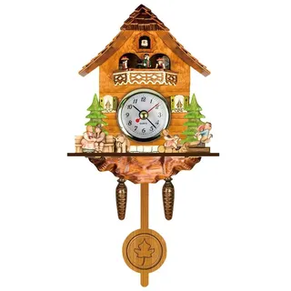 Topiky Vintage Wanduhr, Kuckucksuhr, Retro Holz Kuckuck Vogelhaus Wanduhr, Heimdekoration, Hängende Kuckucksuhr, Automatische Schaukel, Glocke, Pendel, Heimdekoration, Skandinavischer