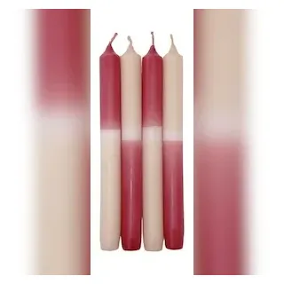 Wiedemann Kerzen Leuchterkerzen Dip Dye Kerzen Himbeere/Creme, 250 x Ø 23 mm, 4 Stück