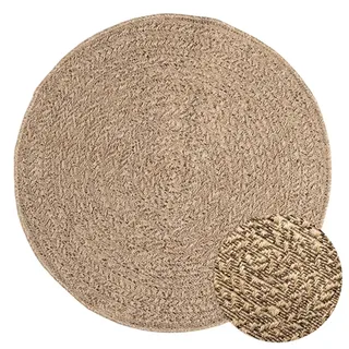 vidaXL ZIZUR Outdoor-Teppich Ø 90 cm Jute-Optik