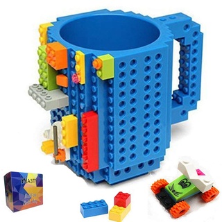 MA3TY Build on Brick Mug Creative Bausteine, Kaffeetasse Weihnachtengeschenk Idee,Kompatibel für Lego(Blau)