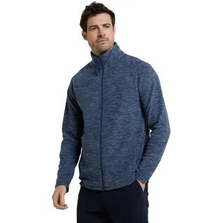 Mountain Warehouse Snowdon Herren-Fleece mit durchgehendem Reißverschluss - fusselfreie Mittelschicht, weiches, atmungsaktives Fleece-Sweatshirt - Frühling Sommer Blau S - S