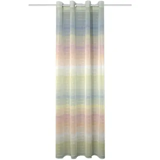 Ösenschal Rainbow, Mehrfarbig, Textil, Streifen, 140x245 cm, Voile, Wohntextilien, Gardinen & Vorhänge, Fertiggardinen, Ösenschals