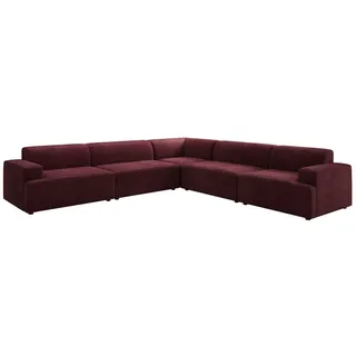 Luxusbetten24 Sofa Designer Sofa Monza Wohnlandschaft L XXL, in Samt rot