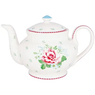 Greengate Teekanne Alivia Teekanne rund white 1l bunt|weiß