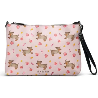 Mr. & Mrs. Panda Damenhandtasche Hund Dackel - Rosa - Geschenk, Sprüche, Umhängetasche Damen, Handtasche, Herz, Braun, Tasche, Clutch - Rosa