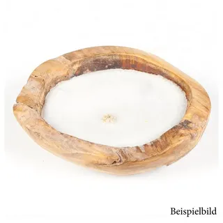 LebensWohnArt Dekoschale Teak-Schale LILIN Ø ca. 30cm inkl. Kerze