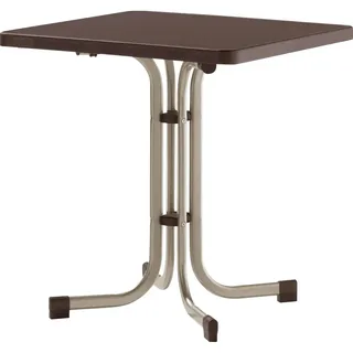 Sieger Boulevard-Klapptisch mit mecalit-Pro-Platte 70 x 70 x 72 cm champagner/schieferdekor mocca