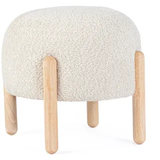 BIZZOTTO Sitzhocker Dayla Boucle-Stoff 45 x 38 x 45 cm Beige