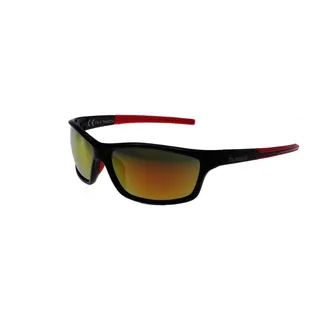 PRIMETTA Sonnenbrille schwarz mit roter Scheibe verspiegelt