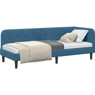 Eckbettgestell Blau 80 x 200 cm Samt - Blau