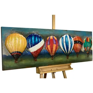Kunstloft Metallbild, Blau, Mehrfarbig, Metall, 7.9x44 cm, Bilder und Zubehör, Wandbilder, Metallbilder