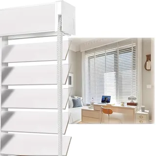 LGHSWDQ Holzjalousie Verdunkelung 5cm Lamellen extra breit, Fensterjalousie Horizontal Gefiltertes Licht für Innen, Büro, 30 60 80 100 120 140 160 cm, Holz jalousien inklusive Montagematerial(Weiß)