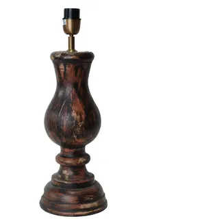 Tischleuchte Holz Old Street Rot Braun  Tischlampe 485107 Höhe 45cm