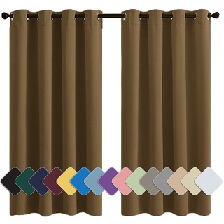 MENGH Vorhang Thermovorhang Verdunkelnd Thermo Schalldämmend, für Dekoration Weihnachten braun 1 Stück, 160x160cm(HxB)
