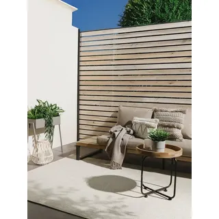benuta Outdoorteppich Iowa, rechteckig, Höhe: 5 mm, Outdoor Teppich Garten, Terrasse, Balkon, Küchenteppich, Wetterfest weiß rechteckig | 160 cm x 230 cm x 5 mm