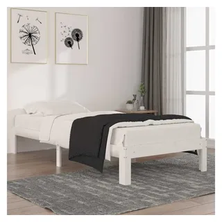 vidaXL Massivholzbett 90 x 200 cm Weiß