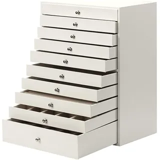 Schmuckbox Schmuckkästchen Schmuckschatulle 10 Schicht Schmuckschatulle Mit Großer Kapazität, PU-Ledergriff, Aufbewahrungsbox, Schubladentyp, Schmuckaufbewahrung Für Frauen Schmuckkasten Schmuckkoffer