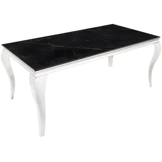 Esstisch 180x90 cm Barock Design aus Keramik Hartglas Metall in Marmor Optik