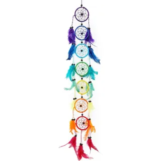 Langer Regenbogen-traumfänger, 7 Chakra, Rosa Ananas - Traum