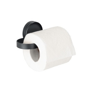 WENKO Toilettenpapierhalter Pavia Static-Loc® Plus, schwarz 24901100 , Maße (B x H x T): 15,5 x 6 x 7,5 cm