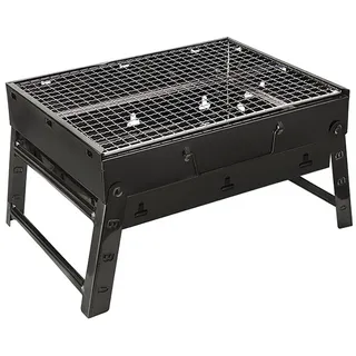 Holzkohlegrill Tragbar Klappgrill Koffergrill BBQ Faltgrill Camping Urlaub Grill