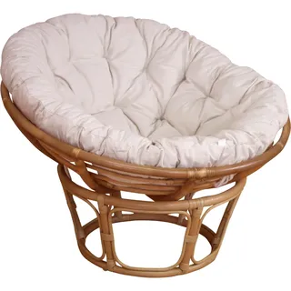 moebel-direkt-online Papasansessel Relaxsessel Polyester 0 x 0 x 0 cm Beige mit Kissen