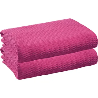 Erwin Müller Sommerdecke Siena im 2er-Pack, Baumwolldecke pink Größe 100x150 cm - luftig-leicht, weiche Qualität, sehr angenehm - 100% Baumwolle