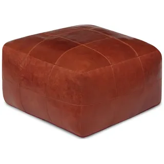 Pouf Anneta aus Leder 60x60 cm, Braun