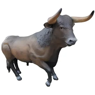 Xlmoebel Tierfigur Lebensgroße Stierfigur aus wetterbeständigem Material für den Garten (Skulptur, Skulptur A290A-150x240cm), Hergestellt in Europa braun