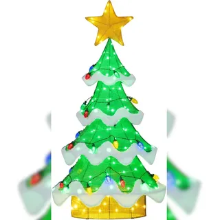 Costway Weihnachtsbaum mit Beleuchtung grün 130 cm