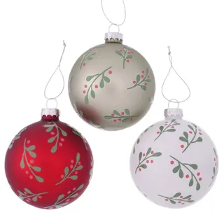 Boltze 2024444 Ingrid Weihnachtskugel Sortiert 8 cm (1 Stück)